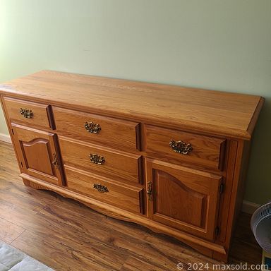 MaxSold Auction: This online auction features 32” Toshiba TV, furniture such as office desk, patio chairs, oak dresser, recliners, and couches, power tools, crystal decor, Brother printer, kitchenware and much more!