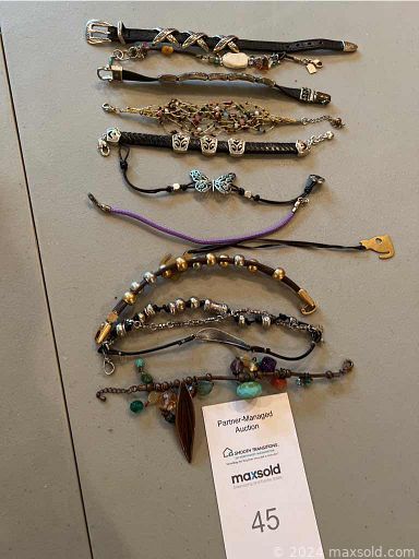 MaxSold Auction: This online auction features costume jewelry, art pottery, fashion watches, handbags, shawls, scarves, perfume bottles, art glass, bell collection, cat collectibles, coloring books, TV, LPs, framed prints, barware, stained glass pictures, small kitchen appliances and much more!