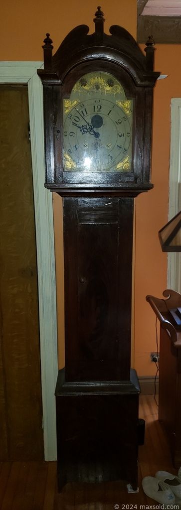 MaxSold Auction: This online auction features antique long case clock, vintage rugs, slag glass lamp, art glass, hand tools, vintage oil lamps, Victorian hall rack, primitive utensils, mountain bike, barware, studio pottery, horse bells, antique oak hutch and much more!