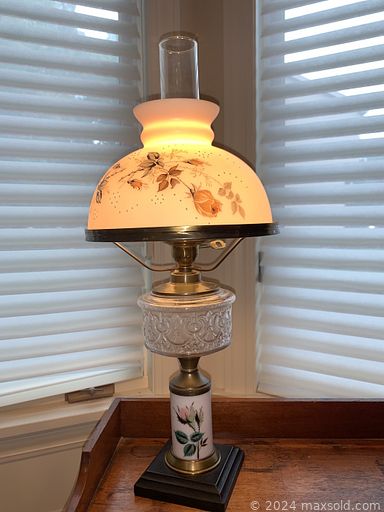 MaxSold Auction: This online auction features nesting table, Victorian chair, oil lamp, armoire, cedar chest, Roseville pottery, trunk, hutch, MCM furniture, Fenton art glass, stoneware dishes, MCM Kings Crown Ruby thumbprint glass, Godinger plates, Noritake china, upholstered armchair, candlestick, baking lot, kitchen lot, flatware, depression glass, amber glass, books, kitchen appliances, rug, vacuum, jewelry, end table, cast iron figurine, linens, CDs, vintage child’s tea set, Limoges salt & pepper, wooden & ceramic bowls, Waterford crystal, thermometer, metal fire safe, bookcase, coffee maker, decoys, antique doll buggy, signed oil painting, games, signed drawing, singer sewing machine, bench vise, tools, comics, African art, TV, blankets, patio, bird feeders and much more!