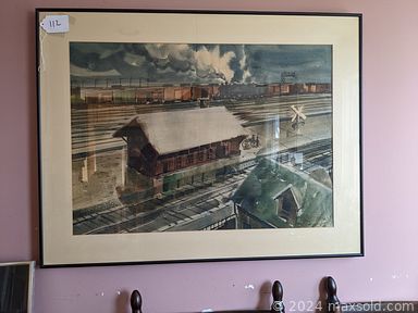 MaxSold Auction: This online auction features file storage cabinet, hotwheels, miniature porcelain plates, tv, office supplies, photocopier, paper cutter, watercolor, sewing machine and accessories, Hugo Meyer camera outfit, collectible stamps, cookie jars, stemware, cocktail tumblers, barware,  coffee mugs, kitchenware, framed nutting-style prints, chairs, commemorative decanter, gumball machine, Limoges plates, pottery bowls, McCoy pottery collection, collection of salt and pepper shakers, Murano-style glass flowers, pewter set, brass sculpture, trading cards, mantel clocks, wood Balinese mask, framed mirror, Ethan Allen black wingback chair, mid-century desk, candlesticks, glass decanters, signed Waterford vase, CDs, antique mahogany cabinet, jewelry box, artist tools,  Danbury mint cast replica of island, hotwheels, Rose Medallion style vase, oak book case, cameras, canon lens, comics, mid-century teak dresser, neckties, framed painting, framed photographs, record albums, mahogany  china closet, japan animal and historic figurines, carved ebonized wood figurines, cloisonne vase, cast iron figures, Thorens Swiss music boxes, Limoges tankard, European porcelain figurines, collection of miniature shoes, barometers, collection of clocks, toys, porcelain tea cup and saucer, puzzles, knick-knacks, Sebastian figurines, books, beer steins, antique bottles, tools, coin banks, library table, mid-century bookcase and much more.