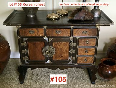 MaxSold Auction: This online auction features furniture such as a vintage Italian design sofa, Betty Cobonpue rattan coffee table, side table,Korean buffet chest, vintage rattan armchairs, bedframe, tables and others, books, Murano and other light fixtures, lamps, stepladders, garden decor, copper batik print blocks, Maastricht Holland dinnerware, vintage porcelain cups, Avon porcelain figures, terra cotta jardinieres, vintage Asian marionettes, baskets, Nespresso, kitchenware, Delft tiles, MCM lamp, antique opaline glass, wall art, lidded vase, candlesticks, pewter items, wool rugs, fiberglass row boat, pottery and much more!