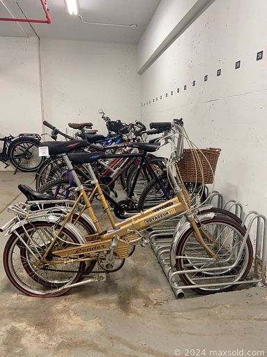 MaxSold Auction: This online auction includes Leader foldable bikes, framed artwork, furniture such as armoire with shelves, glass coffee table, Queen Anne style side table, bar stools,  3 piece sectional sofa, and Korean wooden cabinets, art supplies, exercise equipment, books, tools, office supplies, small kitchen appliances, glassware, home electronics, costume jewelry and much, much more!