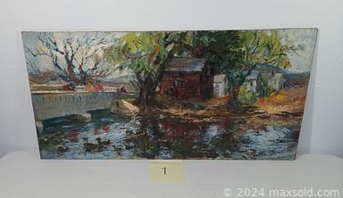 MaxSold Auction: This online auction features oil on canvas and print wall art, 925 sterling jewelry, vintage lamps, vintage porcelain, costume jewelry, art glass, stemware, Mikasa china, vintage pie crust table and much more!