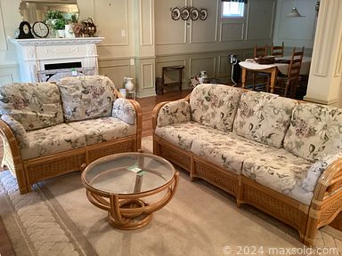 MaxSold Auction: This online auction features MCM roll-top chest, Lladro figurines, antique Ironstone dishes, office supplies, rooster collection, decorative plates, coffee table books, Hummels, rattan furniture, sewing machine, stained glass lamp, area rugs, printer, computer desk, oil lamp, antique ink well, yard tools, and much, much, more!!