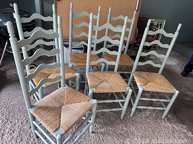 MaxSold Auction: This online auction includes furniture such as MCM director’s chairs, farmhouse cabinet, pine dresser, picnic table benches, console table, Lane cedar chest, farmhouse ladderback chairs, pine trestle table and others, vintage figurines, spring rocking horse, crystal stemware, clocks Royal Doulton Bunnykins, Pfaltzgraff canisters, mid-century lamp, Topps trading cards, cleaning supplies, posters and other wall art, servingware, kitchenware, clothing, books, scrapbooking supplies and much more!