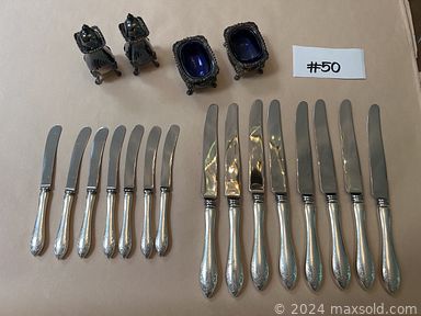 MaxSold Auction: This online auction features sterling silver, fine china, furniture such as Malcolm corner cabinet, vintage sofa, vintage dressers, Tomlinson dining room table with chairs, and armchairs, lamps, area rugs, framed art and much more!