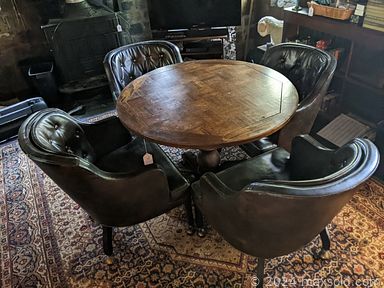 MaxSold Auction: This online auction features wooden sculpture, area rugs, secretary desk, art glass, office supplies, cloisonne dishes, horse medallions, hide-a-bed sofa, teak bookcase, barrel back chairs, Waterford crystal, pewter serving pieces, small kitchen appliances, portable AC unit, Mexican pottery pitcher,  costume jewelry, stereo components, 4 poster beds, printers, bike, TV,  and much more!!