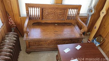 MaxSold Auction: This online auction features art glass, MCM furniture, live plants, souvenir spoons, Longaberger baskets, office supplies, hunting gear, board games, TVs, original watercolors, window AC units, exercise equipment, carousel horse collectibles, antique cutlery, mirror tops, small kitchen appliances, vintage secretary desk, Disney collectibles, vintage jewelry, cedar chests, BBQ grill, yard tools, blast cabinet, battery lawnmower, power tools, heaters and much more!