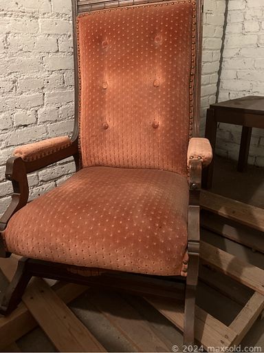 MaxSold Auction: This online auction features Antique Rocking Chair, Tables,  Humidifier, Christmas decor, sewing machine, armoire, Bed fans, ceramic deer figurine, Nut Cracker, Women\'s clothing and shoes, National Geographic books, loveseat, journals, magazines, books, puzzles and much more!