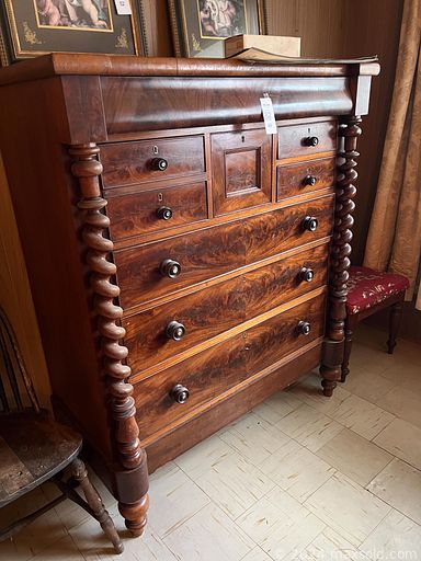 MaxSold Auction: This online auction includes wall art, box fan, kitchen appliances, tools, lawnmower, Weber grill, lawn chairs, dresser, desk, lamps, ladder, sofa, wood burning stove, dining table, chairs, kitchenware and more!