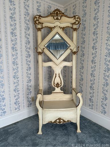 MaxSold Auction: This online auction features antique hall stand, Gingerbread clocks, cuckoo clocks, Empire Style vanity, organ, MC wall hanging, drop front desk, Doyal Doulton figurines, crock, BMP, patio furniture, snowblower, lawnmower, tiller, antique irons, power & hand tools, wood burning stoves, teacup/saucer sets, sewing machine, S & P shakers, Fenton glass, TV, movie posters,  and much, much, more!!!n