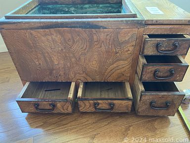 MaxSold Auction: This online auction features furniture such as oak bookcases, leather chair, wood table, LA Period Furniture bedroom set, antique dropfront desk, wood bench and others, Cable-Nelson piano, Japanese hibachi, Pro-Form treadmill, ceremonial drum, power washer, tools, wall art, Imari dinnerware, Haviland and other china, vintage dolls, books, toys, baskets, camping supplies, posters, seasonal decor, costumes, office supplies, electric lawnmower and much  more!