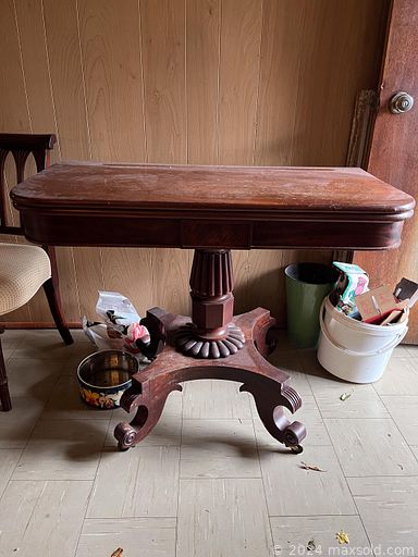 MaxSold Auction: This online auction includes wall art, box fan, kitchen appliances, tools, lawnmower, Weber grill, lawn chairs, dresser, desk, lamps, ladder, sofa, wood burning stove, dining table, chairs, kitchenware and more!