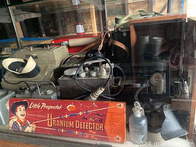 MaxSold Auction: This online auction features landscape prints, Carpenter 1966 painting, vintage display case, vintage mineral assay kits, detectors, vintage dog sled, baskets, military boxes, antique mining wood crates, Rotabin, mining timber car, compost bin, crystal and minerals, kitchenware, small kitchen appliances, Corningware, Asian decor, record albums, flat document file cabinet, Asian masks, vintage books, vintage pennants and maps, ephemera, geodes and much more!