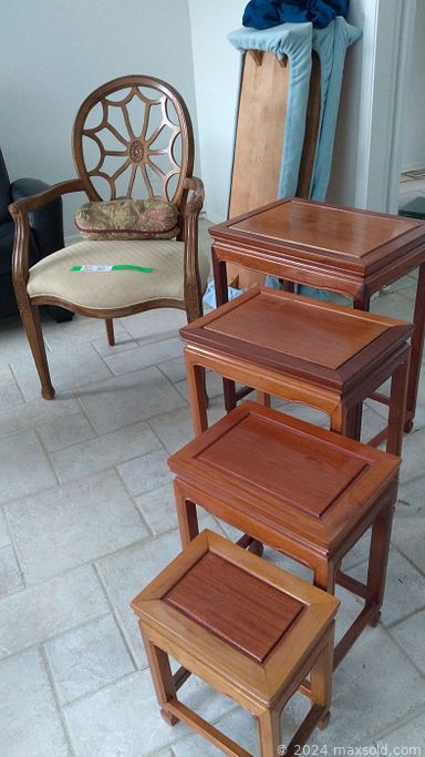 MaxSold Auction: This online auction features sewing machine, serger, sewing supplies, knitting supplies, craft supplies, TV, wine refrigerator, recliner couch, games, small kitchen appliances, vintage rattan buffet, camping gear, yard tools, climbing equipment, rolling toolbox, power & hand tools, golf clubs, patio furniture and much more!