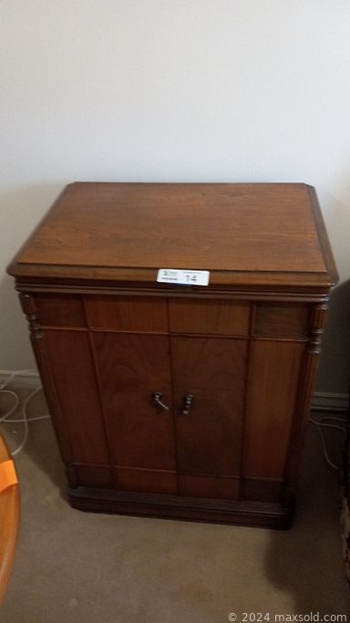 MaxSold Auction: This online auction features kitchen appliances, glassware, Bohemian decanter, pots and pans, kitchen items, chairs and tables, mirror, loveseat, silver decor, recliner, prints, lamps, games, writing desk, electric fireplace, framed art, bed frame, TV, linens, Hummel plates, jackets, tools, Mahogany side table, office supplies lot and much more.