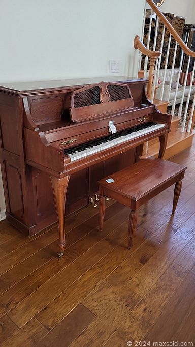 MaxSold Auction: This online auction features furniture such as a dresser, recliner, office chair, curio cabinet, shelving, cubby cabinet, tray table, Asian sofa table, dresser, Baldwin spinet piano, Broyhill nightstands, Broyhill bed and others, lamps, mirrors, Asian screen, cleaning supplies, Asian figurines, rugs, kitchenware, small kitchen appliances, decor, clocks, home health aids, wall art, yard tools, ladder and much more!