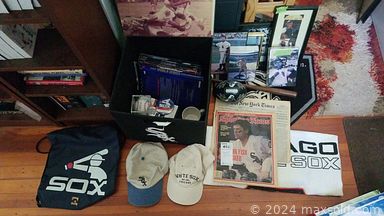 MaxSold Auction: This online auction features wall art, LG washer, GE dryer, sports memorabilia,  furniture such as bookcases, wingback chair, vintage table, bunk bed, corner cabinet, shelving units and dining table with chairs, books, home decor, vinyl records, CDs, DVDs, glassware, power tools, photography equipment and much more!