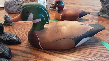 MaxSold Auction: This online auction features vintage cabinets, Royal Albert dishes, teacup/saucer sets, carved ducks, small kitchen appliances, jewelry, vanity dresser, sewing machine, office supplies, toys, board games, power tools, garden pots & art, table lamps, vintage irons, vintage trunk, ladders, power washer and much more!