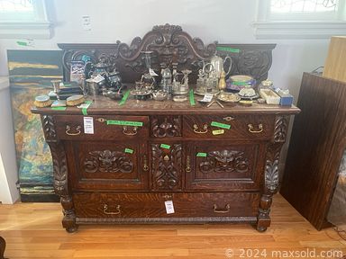 MaxSold Auction: This online auction includes furniture such as nesting tables, sideboard, side tables, gateleg table, chairs, bookcases, folding tables and others, kitchenware, small kitchen appliances, wall art, mass, heaters, Seville fan, crystalware, coins, stamps, office supplies, cleaning supplies, dolls, memorabilia, copperware, silverplate, linens, vases, Queen Anne and other china, lamps, jewelry, accessories, pillows, ceramics, VHS tapes, DVDs, rugs, pottery, ladder and many more!