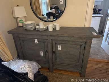 MaxSold Auction: This online auction features  CDs, stained glass window, leather couch, carved wood screen, area rug, Dansk dishes, vintage dresser, Bakers’s rack, stamps, fitness equipment, yard tools, office supplies, vinyl records, camping gear, light shade, plant pots, wood carvings, games, art glass, TVs, video game console & games, oil lantern, paint supplies, Blue Mountain Pottery, sofa bed, shelves, patio furniture, and more!