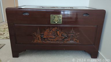 MaxSold Auction: This online auction features stereo system, printer, Chinese jade trees, desk, area rugs, small kitchen appliances, glass top table, fitness gear, balsa wood carving, art glass, Chines porcelain figures, club chair, vintage carved coffee table, stools, sewing machine, sewing notions, brass statues, women’s clothing & shoes, camphor wood chest, and more!