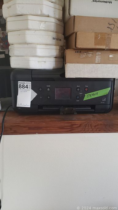 MaxSold Auction: This online auction features various items such as ceramics, collectibles, tables, cabinets, stools, fans, dolls, chairs, toys, clocks, ornaments, speakers, candle holders, microwaves, printers, records, bookshelf, mugs and much more.