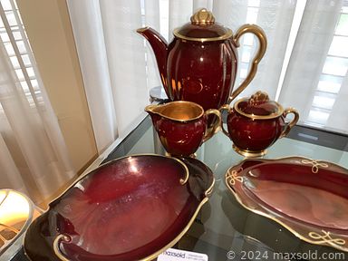 MaxSold Auction: This auction features Vintage Carlton Ware, Ruby Red Décor, Dressy utensils, Neoveda, Rogers, Oneida, Bisque and Brass, Depression-era pink glassware, a Mid-sized oak table,  just a comfy chair but a LIFT chair, a Cream Table Lamp, Occupied Japan Chubu dish, brass monkeys, Office Chair and office accessories, Bookshelf - Vertical Storage, Retro Golden Goblets, the Golden Shoe and much more!