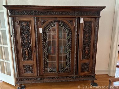 MaxSold Auction: This online auction features oil lamps, art glass, small kitchen appliances, depression glass, teacup/saucer sets, embossed leather chair, puppets, heaters, office supplies, printer, floor lamps, stained glass lamp, metal Haitian wall art, snow skis, clay masks, fire pit, women’s clothing, MCM bedroom furniture, sewing machine, costume jewelry, power tools, patio furniture, and much more!