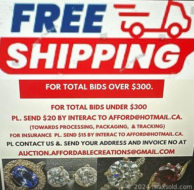 MaxSold Auction: This online auction features diamond, emerald, garnet, & onyx rings, pearl pendants, silver earrings, beads, & necklaces, jadeite pendants, and loose gemstones such as diamonds, tanzanites, quartz, peridots, morganites, rubies, emeralds, and coins, and much, much, more!!