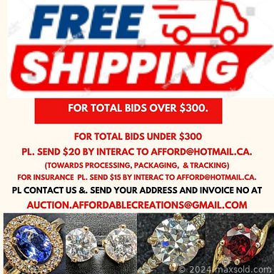 MaxSold Auction: This online auction features lab & natural diamond jewelry, freshwater pearl necklace, CZ jewelry, loose gemstones, gemstone jewelry, silver jewelry, and much, much, more!!!
