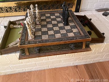 MaxSold Auction: This online auction features bookcases, electronics, vacuum, area rug, chess set, table and chairs, wind chimes, tools, pet items, dresser, craftsman sander, love seat, sofa, cast iron ware, crystal decanter, oak buffet, hanging lamps, Christmas decorations, exercise machine, Skilsaw, Craftsman saw, golf clubs, ratchet set, coffee grinder space heaters and much more.