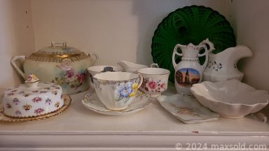 MaxSold Auction: This online auction features an armoire, vintage dresser, secretary desk, console table, cedar chest, Chinaware, sewing supplies, MCM lamp, oil paintings, air conditioner, Christmas & Halloween decor, yard tools and much more!