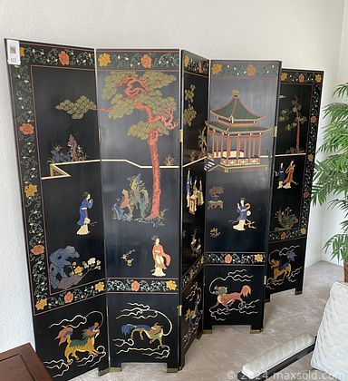MaxSold Auction: This online auction includes furniture such as gilded chairs, Asian wood shrine, curio cabinet, Ekornes consul chair, media unit, round wood coffee table, side tables, Asian bedroom set, wicker chairs, dressers, Chinese room divider, wood file cabinet and others, linens, Asian lamps, vanity dresser items, throw pillows, needlepoint, Sango and other china, brassware, jewelry, TV trays, Weslo cardio machine, pottery and more!
