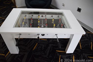 MaxSold Auction: This online auction features trading cards such as Score hockey cards, Magic the Gathering, Pokémon and Yugi-Oh, framed artwork, furniture such as antique chair, glass tables, and Drexel MCM dining table with chairs, foosball table, vintage Fisher Price toys, vintage advertising and much more!