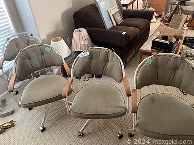 MaxSold Auction: This online auction includes furniture such as a Deilcraft china cabinet, La-Z-Boy loveseat, tables, dressers, hope chest, shelf units, buffet, leather couch, hexagon side table, folding chairs, patio set, lounge chairs and others, golf clubs, croquet set, hand tools, power tools, hardware, ladders, sewing supplies, mobility aids, Igloo freezer, kitchenware, small kitchen appliances, Royal Vienna and other china, yard supplies, garden decor, office supplies, clothing, lamps, cleaning supplies, decor, ship models, toys, linens, seasonal decor, wall art, Weslo Pro exercise bike, tapestry, rugs and many more! 