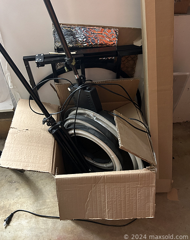 MaxSold Auction: This online auction features professional shelving systems, office supplies, vintage spotlight lamp, Muji slippers, vintage fireplace, printer,  small kitchen appliances, new retail shipping supplies, hardware, office supplies, sewing machine, pennants, vanity mirrors, and much, much, more!!