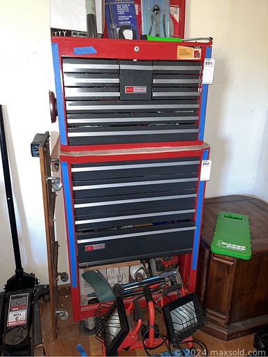 MaxSold Auction: This online auction features furniture such as tables, Bassett chest of drawers, dining table, sideboard, shelving units, dressers, barrister bookcase, bed frame and others, propane grill, model train cars, Commodore 64, printer and other office supplies, toys, board games, Pfaff sewing machine, lamps, Ball mason jars, Craftsman lawnmower, Wedgwood plates, Christmas plates, kitchenware, small kitchen appliances, Xterra metal detector, toolboxes, space photos and much more!