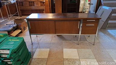 MaxSold Auction: This online auction includes bookcases, tables, shelf units, cabinets, chair bed, wingback chairs, credenza, dresser and others, clothing, accessories, cowboy memorabilia, Staffordshire and other china, vintage dishware, Depression glass, kitchenware, small kitchen appliances, vinyl records, toys, books, light fixtures, DVDs, mirror, yard tools, camping gar, car care items, Franklin Mint records and many more!