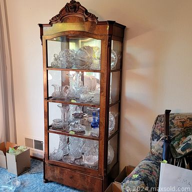 MaxSold Auction: This online auction features furniture such as a wood shelving unit, cabinet, side tables, plush sofa, filing cabinet, vintage safe, Eastlake style vanity, bedframe, hope chest, dropleaf table, marble top cupboard, breakfront trio, curio cabinet and others, kitchenware, small kitchen appliances, jewelry, cut glass, porcelain, Hobnail glass, Milk glass, Limoges and other china, clothing, accessories, books, linens, Hamilton Beach toaster, flatware, electronics, gardening supplies, Dyson vacuum, GE microwave and much more!