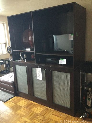 MaxSold Auction: This online auction features walnut media center, are rug, IKEA sofas, granite/glass table,  vintage roll-top secretary desk, wall clocks, crystal lamps, window AC unit, small kitchen appliances,  power & hand tools, Haselton sculptures, art glass, vinyl records, vintage stained glass, area rug, women’s shoes & boots, golf clubs and much more!