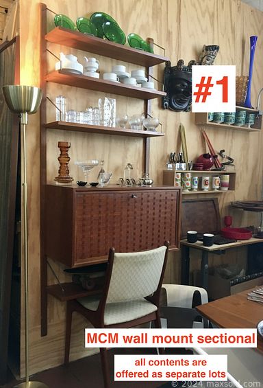 MaxSold Auction: This online auction features furniture such as fiberglass shell chairs, Modernist dining table, MCM teak chairs, Danish MCM teak wall unit and others, Rosenthal and other vases, Wedgwood dinner service, Jasperware, wall art, MCM serving ware, lamps, vintage tribal masks, Kosta Boda, wool blankets, kitchenware, Scandinavian pottery, vintage Toleware, Bodum espresso set, vintage flatware and much more!