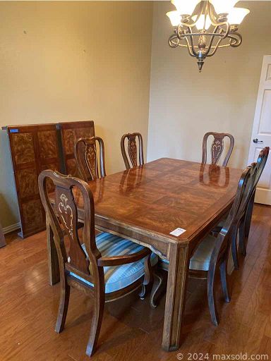 MaxSold Auction: This online auction includes Frigidaire refrigerator, Waterford crystal, fine china, furniture such as sofa table, office chair, wood dining table with chairs, and wall unit, area rugs, books, home decor, lamps, Craftsman toolbox and tools, glassware, and more!