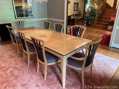 MaxSold Auction: This online auction features Waterford stemware, Wedgwood, furniture such as dining table with chairs, display cabinets, leather swivel chairs, Crate & Barrel sofa, and artisan coffee table, area rugs, dishware, framed art, lamps, yard tools, children’s toys, exercise equipment and much more!