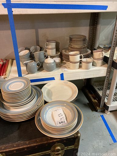 MaxSold Auction: This online auction features power tools such as a Ryobi log splitter, pneumatic tools, Craftsman radial saw and others, hand tools, hardware, Stablemate stand, tool chest, wood, clamps, ladders, small kitchen appliances, trains, Christmas decor, vintage cabinet, glassware, boat motors, home maintenance supplies, gas water heater, Haviland china, accordion, vintage style airplane gauges, fishing reels, radio and clocks, Kenwood stereo system, oil lamps, surveying tools, metal utility cabinets and much more!