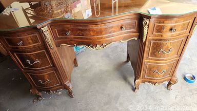 MaxSold Auction: This online auction includes furniture such as a curio display cabinet, executive desk, swivel rocker, couch, buffet table, vintage table, round card table, nightstands, dresser, stackable chairs, bookcases and others, wall art, books, clothing, accessories, jewelry, linens, home health aids, Polaroid camera, china, dolls, Black and Decker weedwhacker, Pfaltzgraff, kitchenware, Luminarc crystal, stained glass pieces, coins, Singer sewing machine, serger, bear decor and many more!