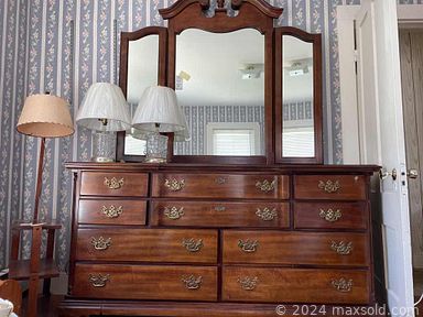 MaxSold Auction: This online auction features framed wall art, antique dolls, fine china, 39” Insignia TV, vintage toys, vintage clothing, furniture such as Mersmen table, Dixie wood dresser,  electric recliner and La-Z-Boy sofa, antique lighting, holiday decor, small kitchen appliances, dishware, shelving, air conditioners, costume jewelry, vinyl albums, DVDs, yard tools and much more!