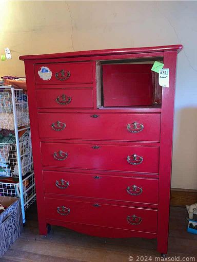 MaxSold Auction: This online auction features furniture such as a bookcase, MCM dresser, desk, cabinets, chairs, vanity, file cabinets, office chairs, kids chairs, end tables, storage units, carts and more, Craftsman vacuum, outdoor awning, Brigs and Stratton mower, vintage games, shutters, toys, books, seasonal decor, kitchenware, small kitchen appliances, electronics, fabric, posters, baskets, shoes, printer, woven blankets, art supplies and much more!