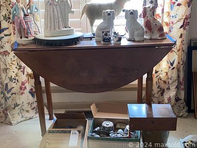 MaxSold Auction: This online auction features jewelry, artworks, furniture, lamps, mirror, clock, flatware, figurines, glassware, silverplate, serving dishes, pottery, Christmas decor, Spode Christmas dishes, DVDs, girandoles, books, planters, patio, purses, garden figurines, tools and much more!